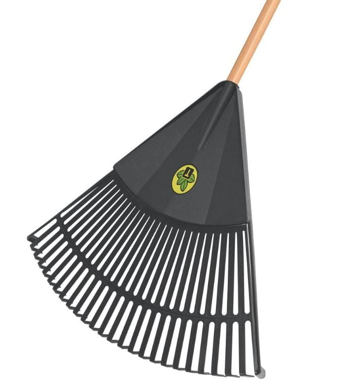 Plastic leaf rake, 26 teeth - 120cm handle