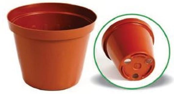 Round plastic pot - Terracotta 10cm