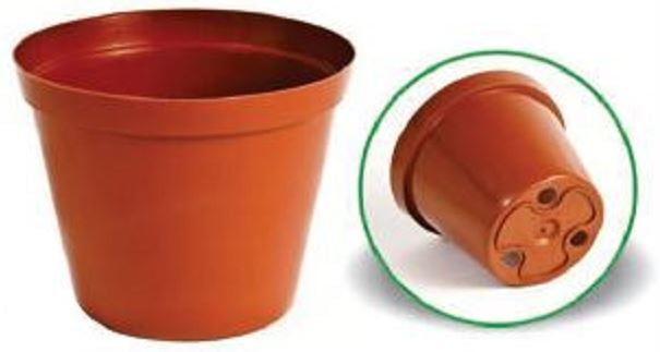 Copy of Round plastic pot - Terracotta 12cm