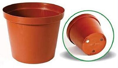 Round plastic pot - Terracotta 15cm