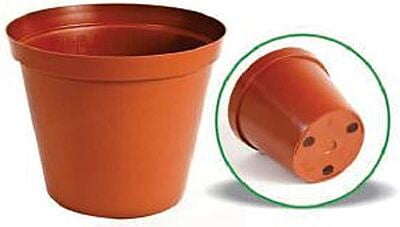 Round plastic pot - Terracotta 18cm