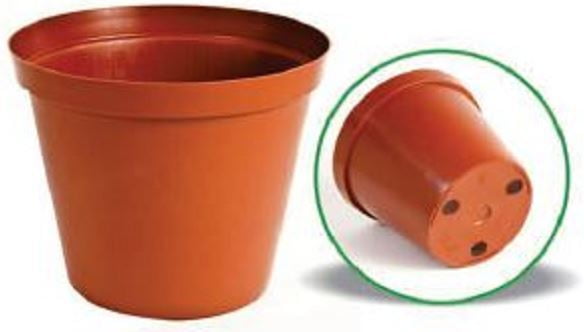 Round plastic pot - Terracotta 18cm