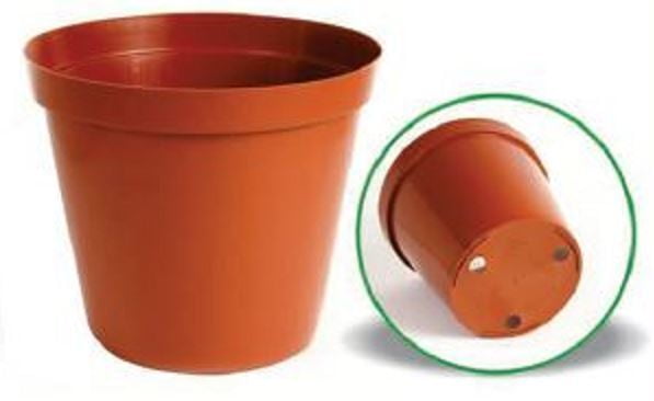 Round plastic pot - Terracotta 20cm