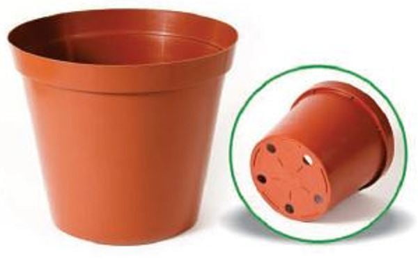 Round plastic pot - Terracotta 25cm