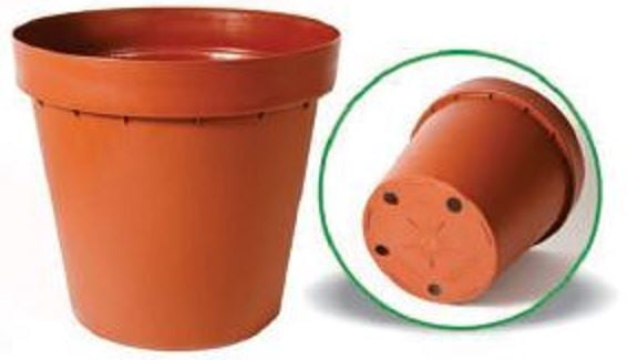 Round plastic pot - Terracotta 30cm