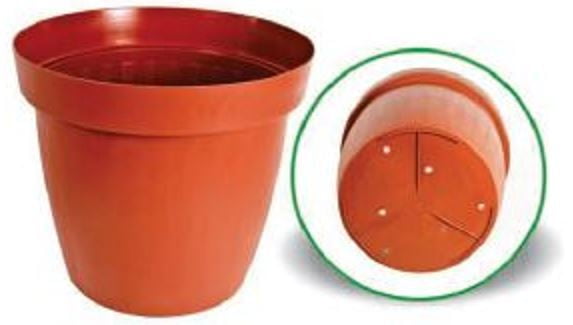 Round plastic pot - Terracotta 42cm