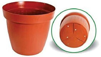 Round plastic pot - Terracotta 35cm