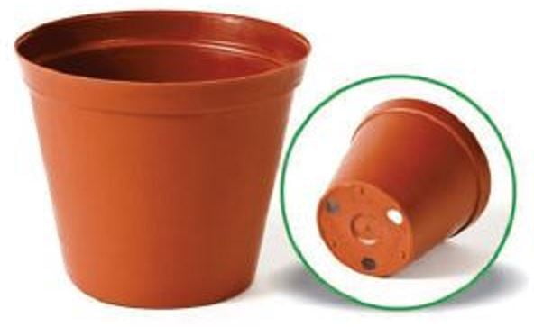 Round plastic pot - Terra/Black 9cm