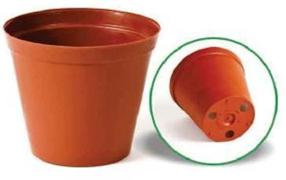 Round plastic pot - Terra/Black 9cm