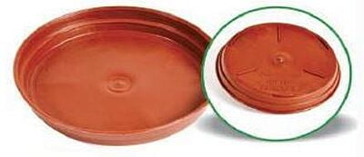 Round plastic saucer 10cm  Terracotta