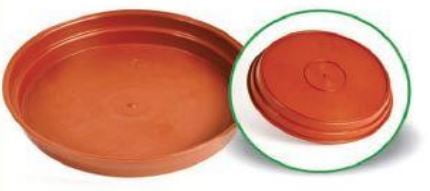 Round plastic saucer 12-15cm  Terracotta